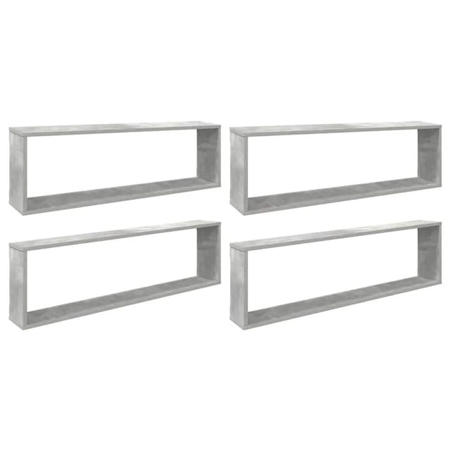 vidaXL Würfelregale 4 Stk Betongrau 100x15x30 cm Holzwerkstoff 807092