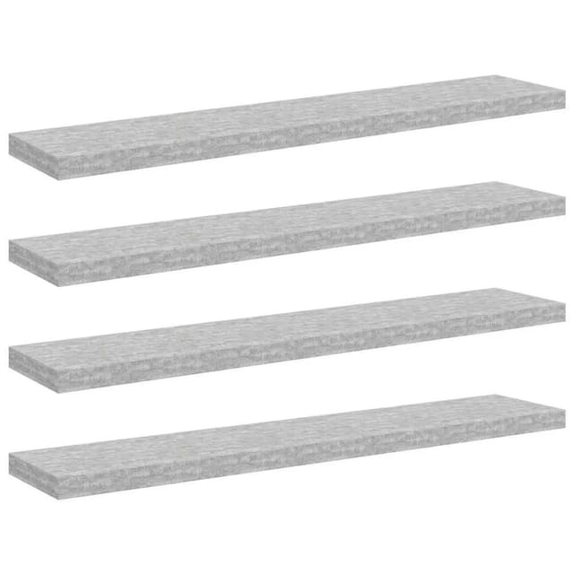 vidaXL Schweberegale 4 Stk Betongrau 120x23,5x3,8 cm MDF 326608