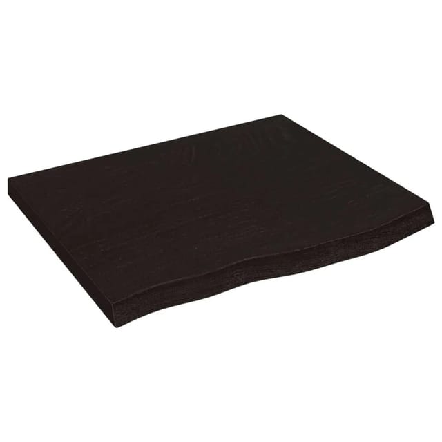 vidaXL Tischplatte Dunkelbraun 60x50x2-4cm Massivholz Eiche 3156411