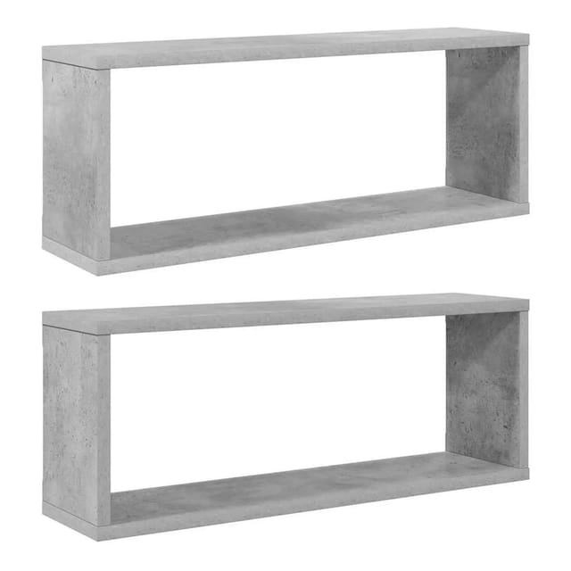 vidaXL Würfelregale 2 Stk Betongrau 60x15x23 cm Holzwerkstoff 807145