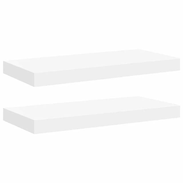 vidaXL Schweberegale 2 Stk Weiß 50x23x3,8 cm MDF 323809