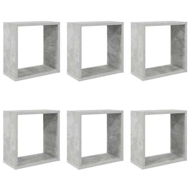 vidaXL Würfelregale 6 Stk Betongrau 30x15x30 cm 807012