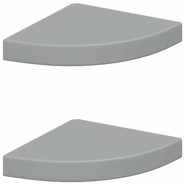 vidaXL Eck-Schweberegale 2 Stk Grau 25x25x3,8 cm MDF 323902