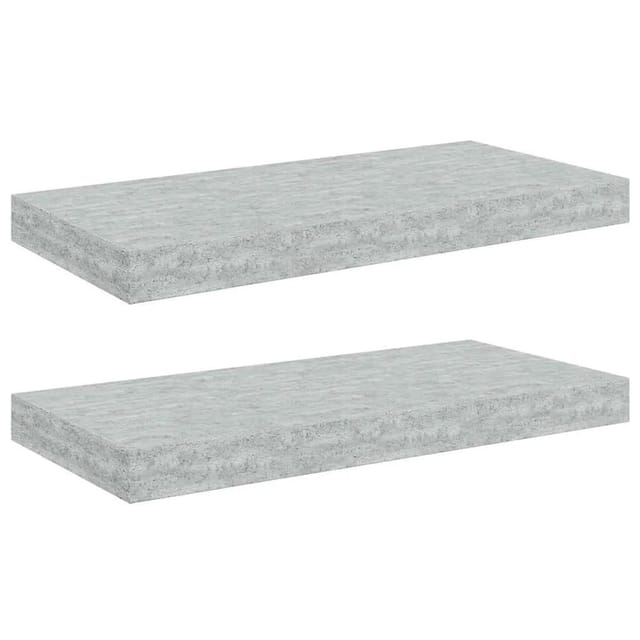 vidaXL Schweberegale 2 Stk Betongrau 50x23x3,8 cm MDF 326595