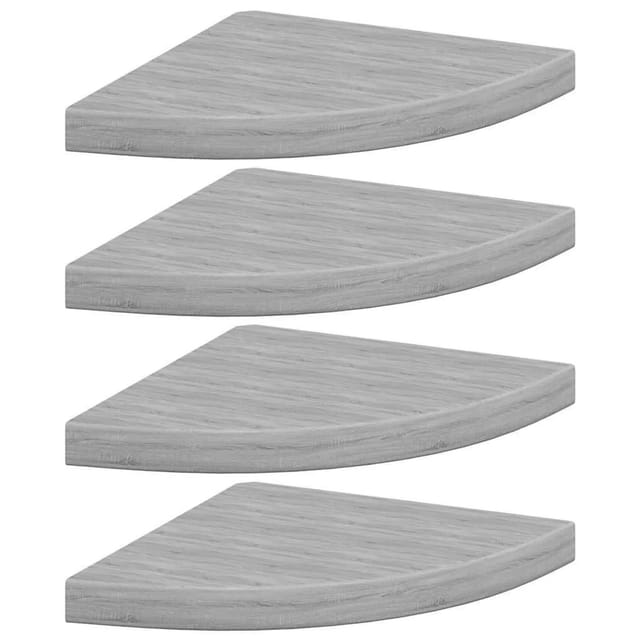 vidaXL Eck-Schweberegale 4 Stk Betongrau 35x35x3,8 cm MDF 326644