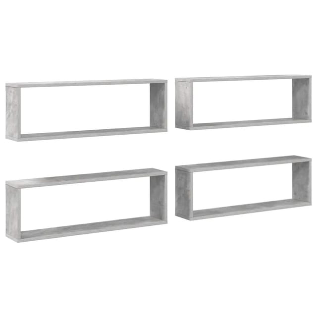 vidaXL Würfelregale 4 Stk Betongrau 80x15x26,5 cm Holzwerkstoff 807119