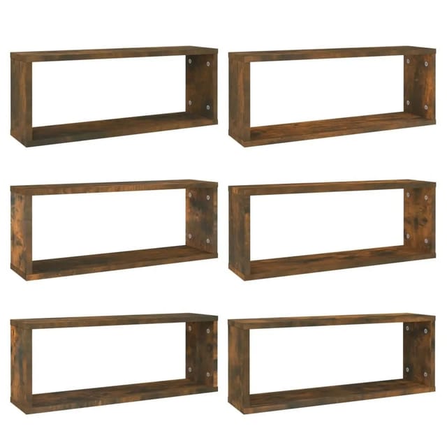 vidaXL Würfelregale 6 Stk Räuchereiche 60x15x23 cm Holzwerkstoff 815926