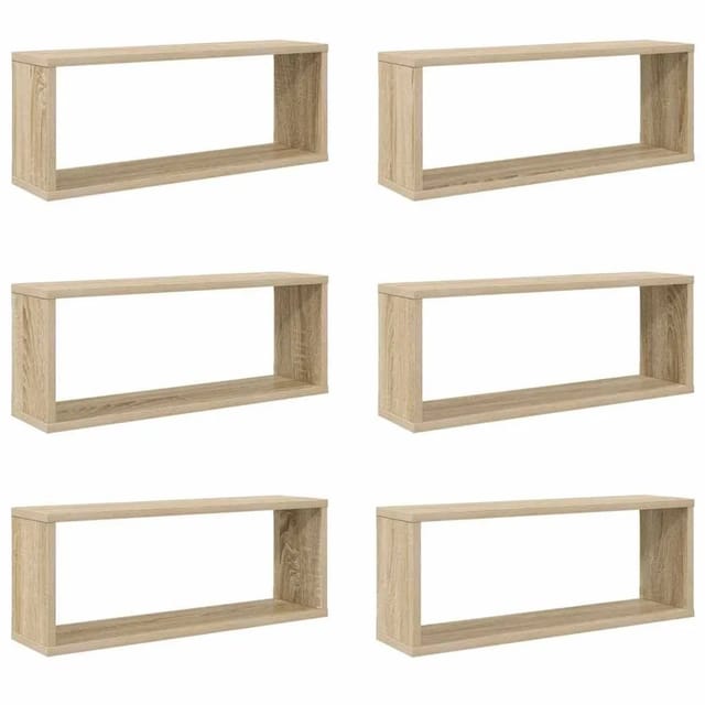 vidaXL Würfelregale 6 Stk Sonoma-Eiche 60x15x23 cm Holzwerkstoff 807144
