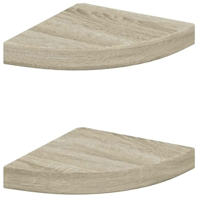 vidaXL Eck-Schweberegale 2 Stk Eichen-Optik 25x25x3,8 cm MDF 323905