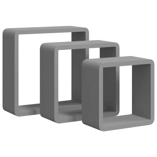 vidaXL Würfelregale 3 Stk Grau MDF 323954