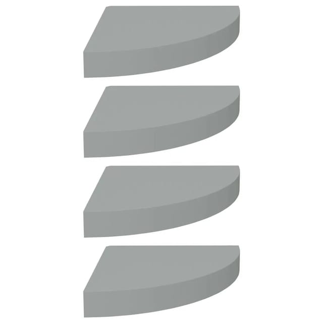 vidaXL Eck-Schweberegale 4 Stk Grau 25x25x3,8 cm MDF 323903