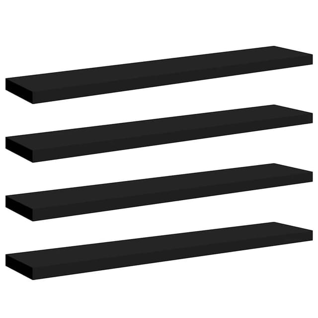 vidaXL Schweberegale 4 Stk Schwarz 120x23,5x3,8 cm MDF 323843