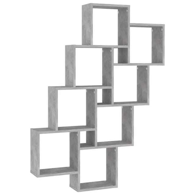 vidaXL Würfelregal Betongrau 90x15x119 cm Holzwerkstoff 807182