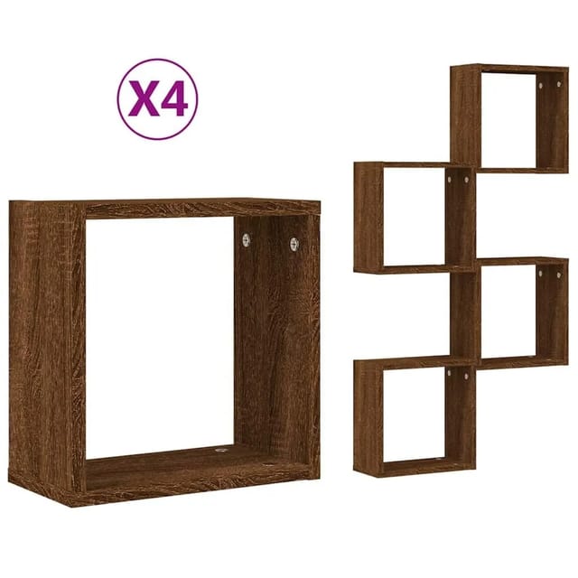 vidaXL Würfelregale 4 Stk Braune 30x15x30 cm 815886