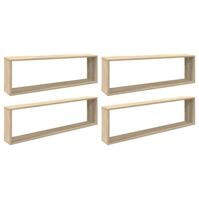 vidaXL Würfelregale 4 Stk Sonoma-Eiche 100x15x30 cm Holzwerkstoff 807089