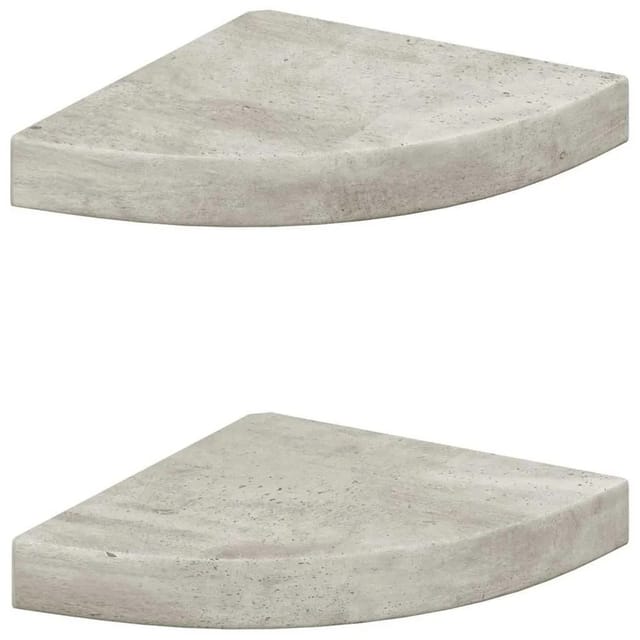 vidaXL Eck-Schweberegale 2 Stk Betongrau 25x25x3,8 cm MDF 326634