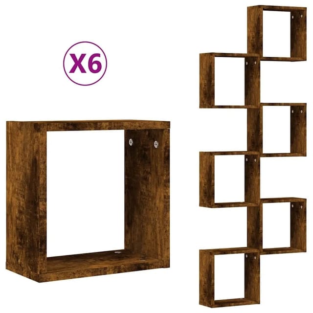 vidaXL Würfelregale 6 Stk Räuchereiche 30x15x30 cm 815881