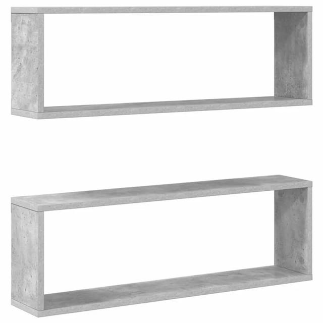vidaXL Würfelregale 2 Stk Betongrau 80x15x26,5 cm Holzwerkstoff 807118