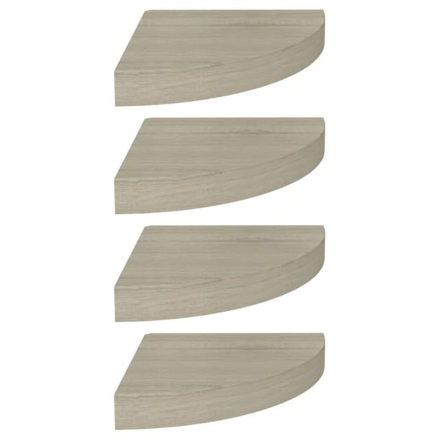 vidaXL Eck-Schweberegale 4 Stk Eichen-Optik 25x25x3,8 cm MDF 323906