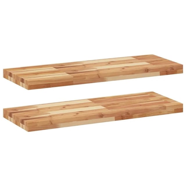 vidaXL Schweberegale 2 Stk 80x30x4 cm Massivholz Akazie Ölbehandelt 3279612