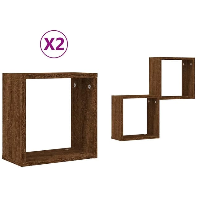 vidaXL Würfelregale 2 Stk Braune 30x15x30 cm 815885