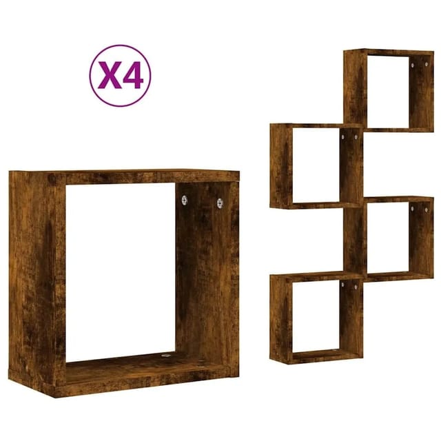 vidaXL Würfelregale 4 Stk Räuchereiche 30x15x30 cm 815880