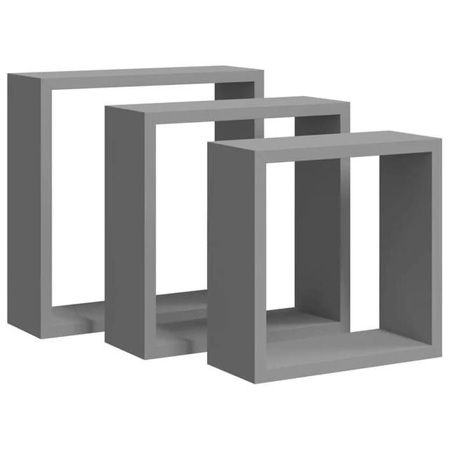 vidaXL Würfelregale 3 Stk Grau MDF 323951