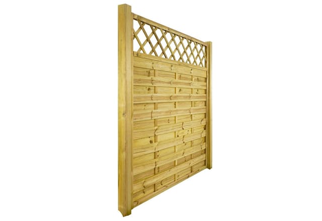 GartenLand Dichtzaun VARIO Gerade mit Rankgitter 180x180 cm Holzzaun Kiefer PEFC KDI Grün 44x44 mm Rahmen