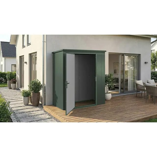 Weka Metall-Gerätehaus Gary 192 cm x 97,8 cm Grün