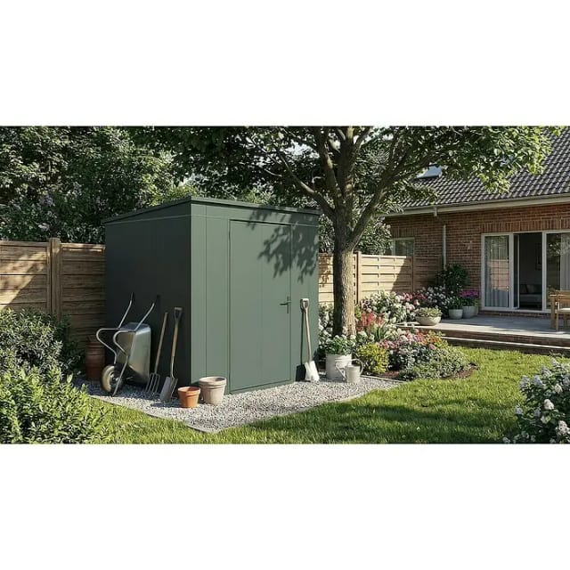 Weka Metall-Gerätehaus Gary 192 cm x 198 cm Grün