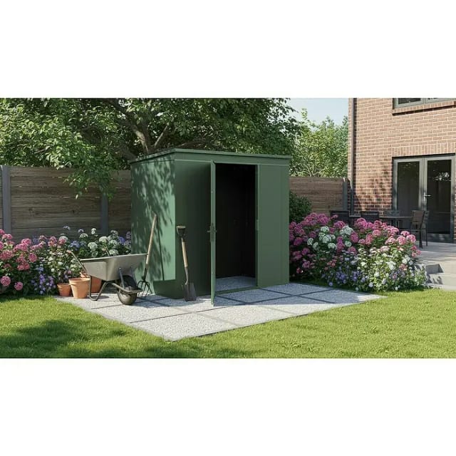 Weka Metall-Gerätehaus Gary 242 cm x 148 cm Grün
