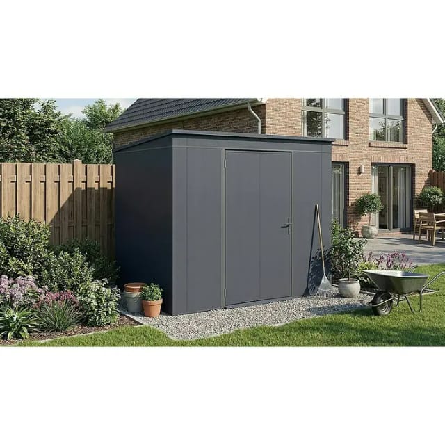 Weka Metall-Gerätehaus Gary 242 cm x 198 cm Anthrazit