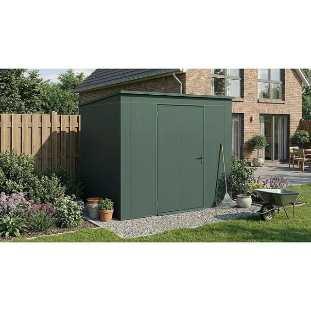 Weka Metall-Gerätehaus Gary 242 cm x 198 cm Grün