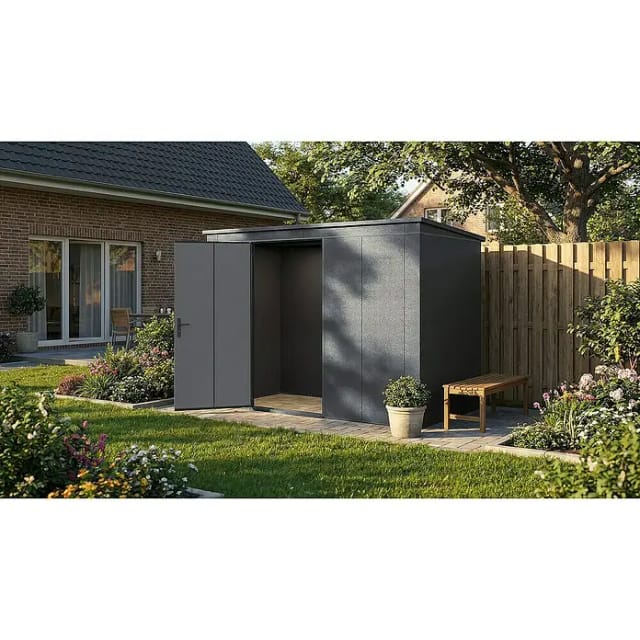 Weka Metall-Gerätehaus Gary 292 cm x 148 cm Anthrazit