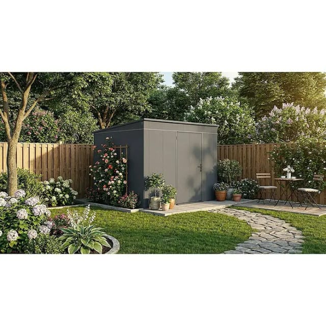 Weka Metall-Gerätehaus Gary 292 cm x 298 cm Anthrazit