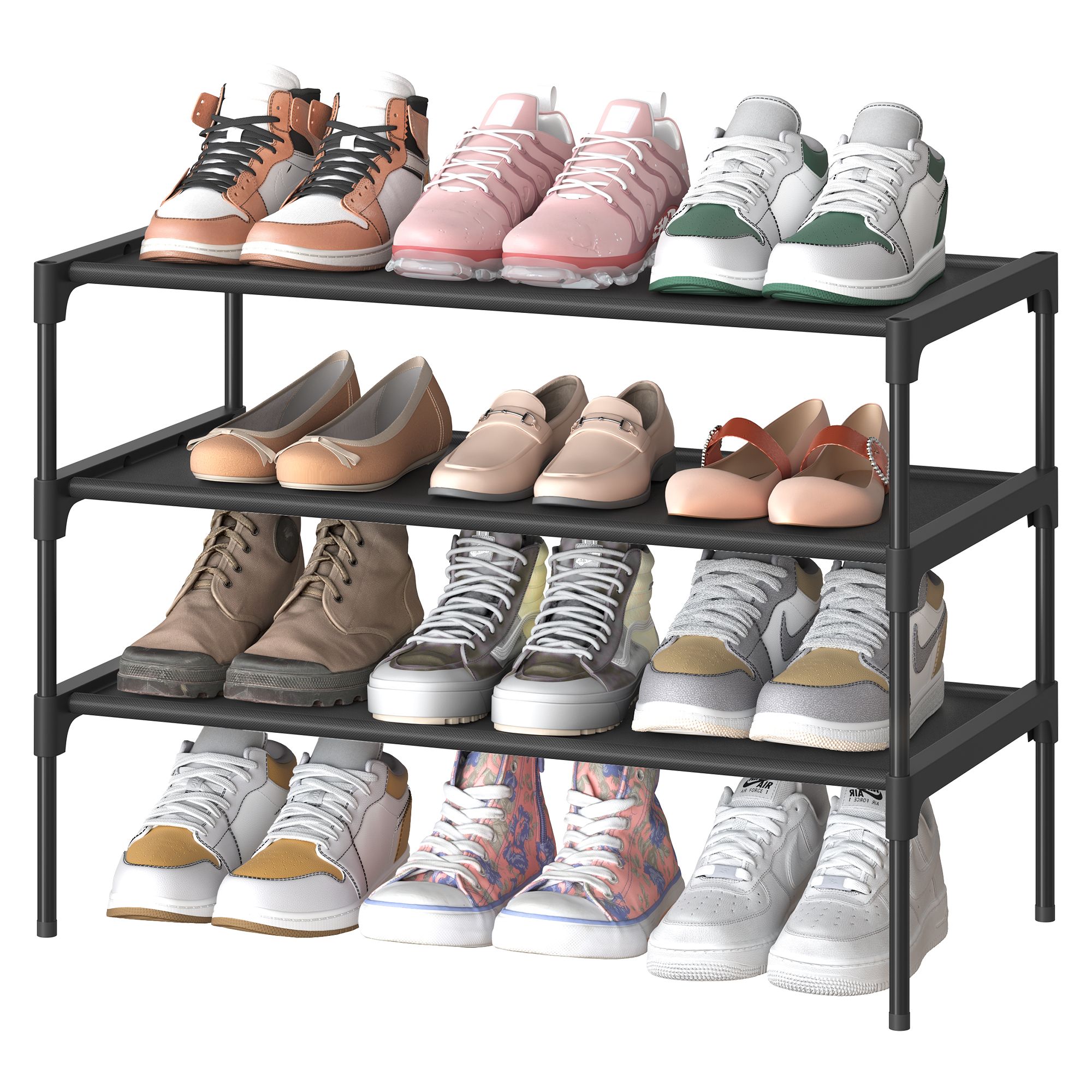 Schuhschrank Mit 3 Ablagen Aus Vliesstoff
