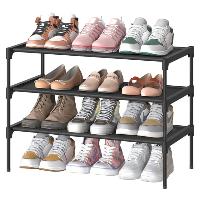 Schuhschrank Mit 3 Ablagen Aus Vliesstoff
