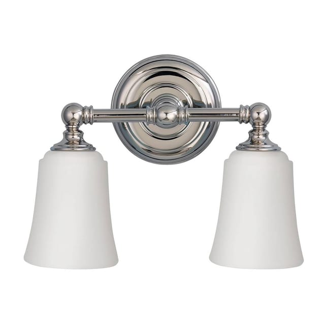 Licht-Erlebnisse Badleuchte Metall Glas IP44 33 CM Breit Chrom 2-Flammig G9 LED 3000 K