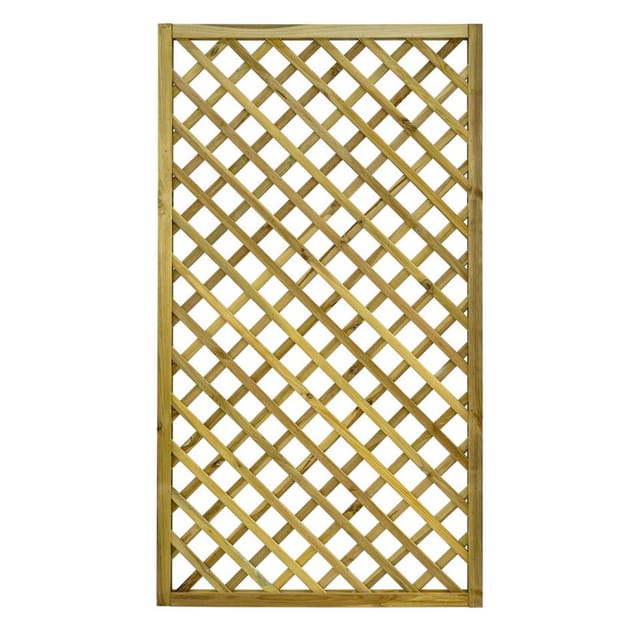 GartenLand Rankgitter VARIO Gerade 7x7 cm Löcher 100x180 cm Holzzaun Kiefer PEFC KDI Grün 44x44 mm Rahmen 12x30 mm Lamellen