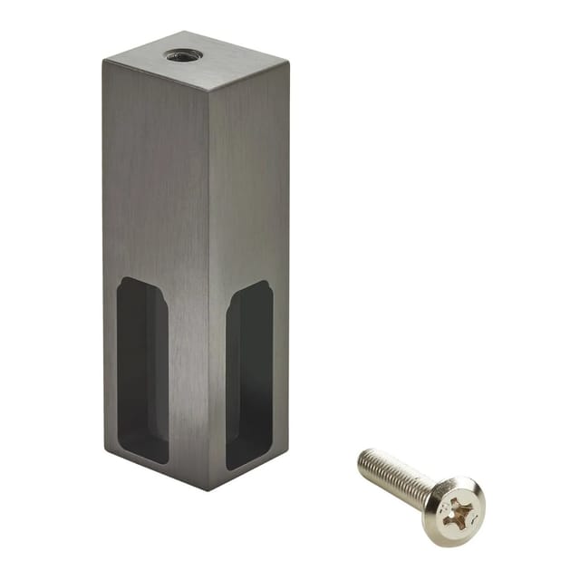 SOTECH Schrankstangenlager NANO Ecklager Unterbau Aluminium Massiv 75 x 22 x 26 mm für Designer Schrankrohr Titanoptik
