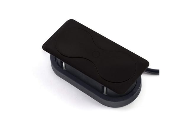 SOTECH Doppel Einbausteckdose Eckig Schwarz mit 2x Schuko
