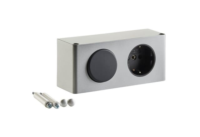 SOTECH Powerbox Steckdose für Spiegelschränke Silbergrau Stromversorgung für 230V