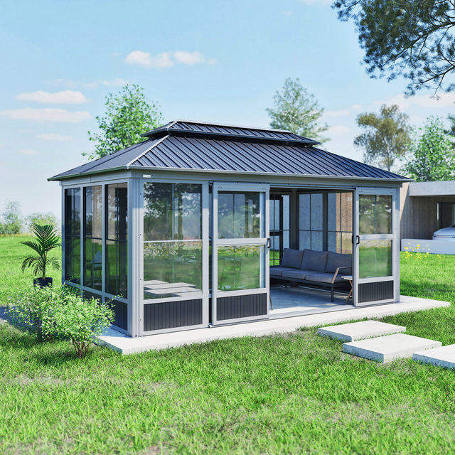 Sojag Pavillon Olan 1017 Grau-Schwarz 310 cm x 529,5 cm x 291 cm