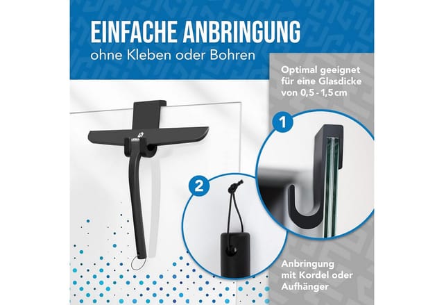 Lion Home Home Duschabzieher 27 5cm Matt Schwarz Inkl. Halterung & Zubehör Set