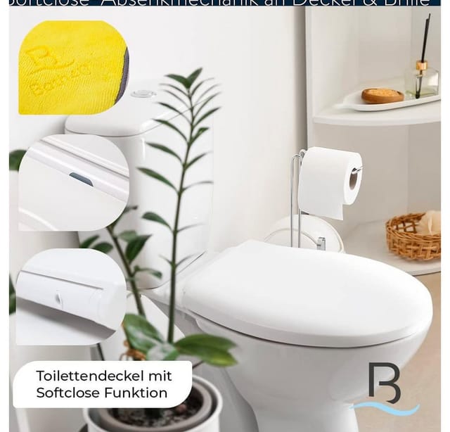 Bath4U WC Sitz 37x46 cm Weiß aus Urea-Duroplast Absenkautomatik bis 150kg