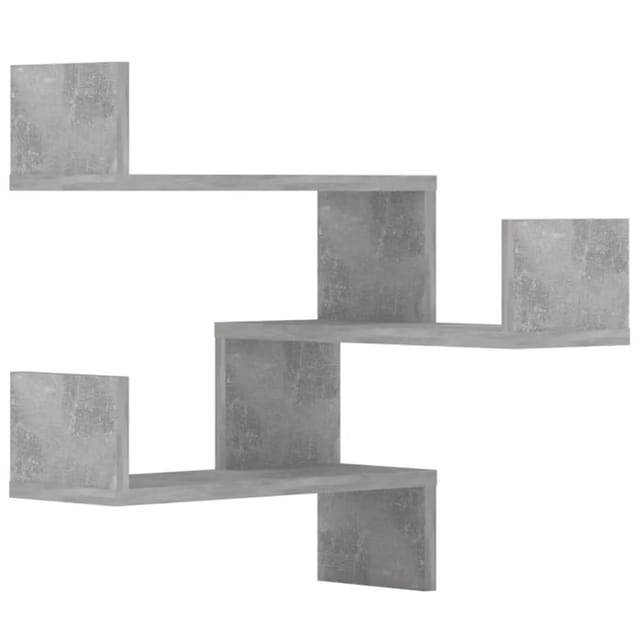 vidaXL Wand-Eckregale 2 Stk Betongrau 40x40x50 cm Holzwerkstoff 807232