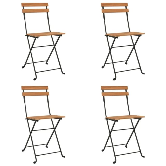 vidaXL Bistrostühle 4 Stk Klappbar Massivholz Teak und Stahl 319980