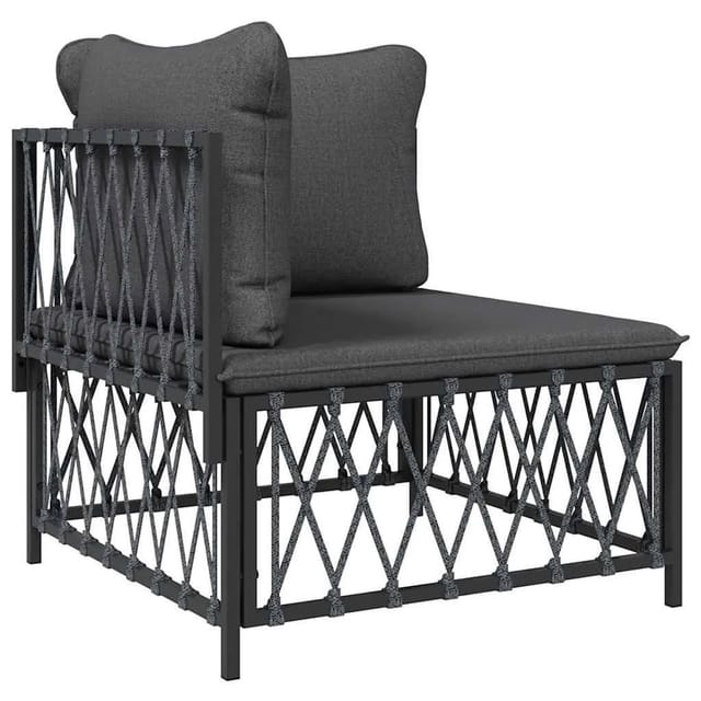 vidaXL Garten-Ecksofa mit Kissen Anthrazit Gewebe 364142
