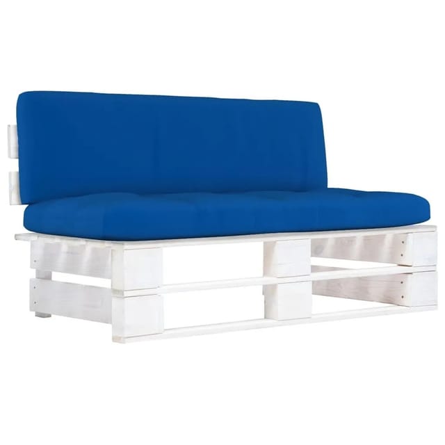 vidaXL Outdoor-Mittelsofa Paletten Kiefernholz Imprägniert Weiß 3066502