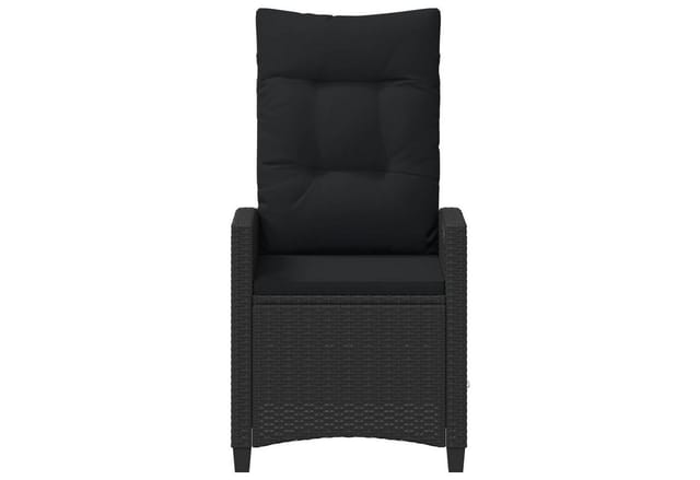 vidaXL Verstellbarer Gartenstuhl Schwarz 56 x 60 x 112 cm Poly-Rattan 42026839